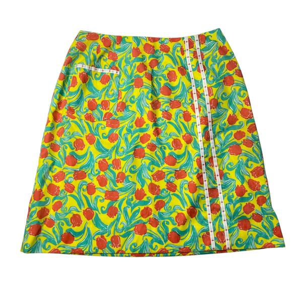 Vintage 60's Lilly Pulitzer A-Line Mini Skirt Women's Small Floral Retro Roses